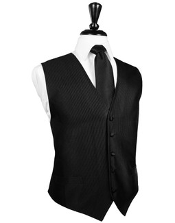 Faille Silk Black Full Back Silk Tuxedo Vest by Cardi