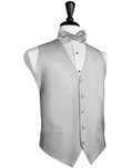 Faille Silk Silver Full Ivory Silk Tuxedo Vest by Cardi