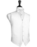 Faille Silk Silver Full White Silk Tuxedo Vest by Cardi