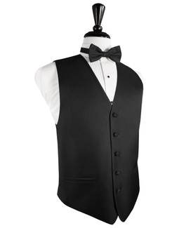 Black Herringbone Tuxedo Vest