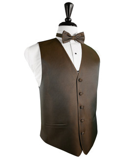 Espresso Herringbone Tuxedo Vest