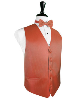 Persimmon Herringbone Tuxedo Vest