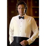 Tuxedo Shirt with Laydown Collar in Ivory