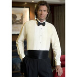 Tuxedo Shirt with Wing Collar Ivory