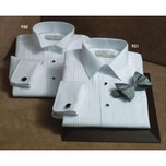 Cotton Laydown Tuxedo Shirt with French Cuffs
