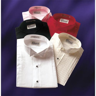 Wing Collar Colored Tuxedo Shirts