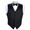 Full Back 100% Silk Tuxedo Vest Black
