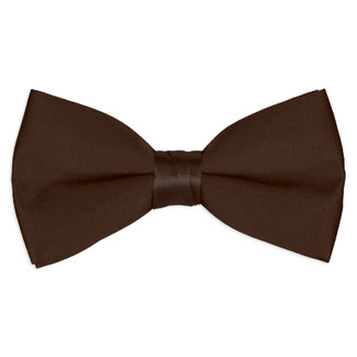 satin chocolate brown pre tied tuxedo bow tie