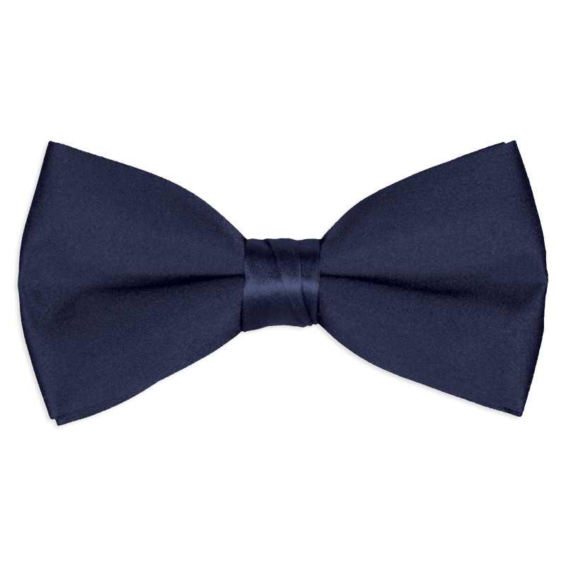 Satin Navy Blue Pre-Tied Tuxedo Bow Tie