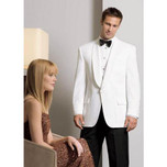 White Dinner Jacket in a Classic 1 Button Shawl Lapel