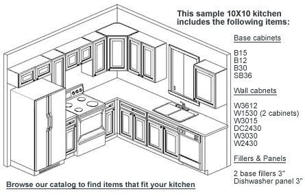 Oak Shaker 10x10 Kitchen Cabinet Set