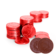 Chocolate Coins 6 Pound (lb) Red CASE