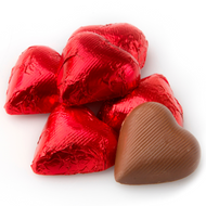 Foiled Chocolate Hearts Red 1.5 Pounds