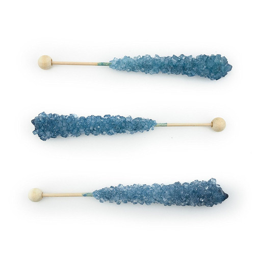 Blue rock candy sticks
