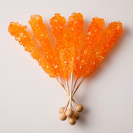 Orange Rock  Candy on Sticks  wrapped 48 count