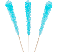 Blueberry Aqua Rock Candy on Sticks  wrapped 48 count