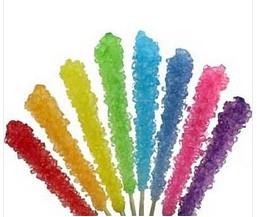 Rock  Candy on Sticks  Wrapped 12 count assorted