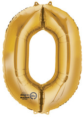 Anagram Giant Foil Number 0 Balloon/Gold 35" Tall