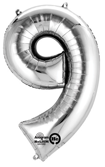 33" Silver Number balloons
