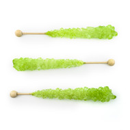 Light Green Rock  Candy on Sticks  Wrapped 12 count