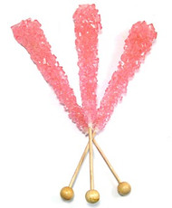 Light Pink Rock  Candy on Sticks  wrapped 48 count