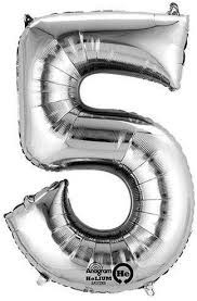 Silver foil number balloon