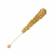Gold Rock Candy on Sticks Wrapped 12 count