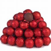 Milk Chocolate Foiled Balls Red 2lbs 8 oz