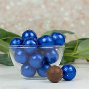 Milk Chocolate Foiled Balls Royal Blue 2lbs 8 oz