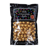 Milk Chocolate Foiled Balls Gold 2lbs 8 oz
