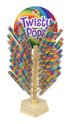 Alberts Twisty Pops 3 oz with wooden stand 48 ct/ pack