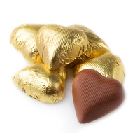 Wrapped Chocolate Hearts Gold 1.5 Pounds