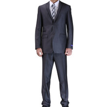Figlio Lontano Slim Fit Suit - Charcoal with Black Trim