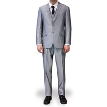 Figlio Lontano 3 Piece Slim Fit Suit - Silver