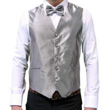 Amanti Men's 4pc Set Solid Tuxedo Vest Silver