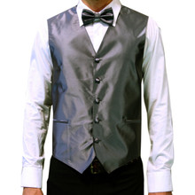 Amanti Men's 4pc Set Solid Tuxedo Vest Charcoal