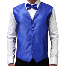 Amanti Men's 4pc Set Solid Tuxedo Vest Royal Blue