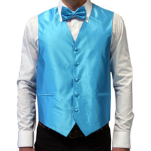 Amanti Men's 4pc Set Solid Tuxedo Vest Teal