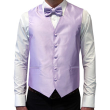 Amanti Men's 4pc Set Solid Tuxedo Vest Lilac