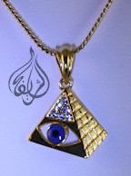 Egyptian Pyramid Evil Eye Pendant