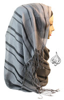 gray hijab scarf, long hijab wrap, fashion scarf, aqua