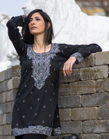Beautiful Indian Tunic - black kurta