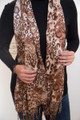 leopard scarf, pashmina fabric soft
