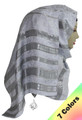 hijab scarf, head wrap, leopard floral silver