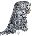hijab scarf, head wrap, leopard scarf