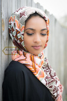 hijab scarf, head wrap, geometric art