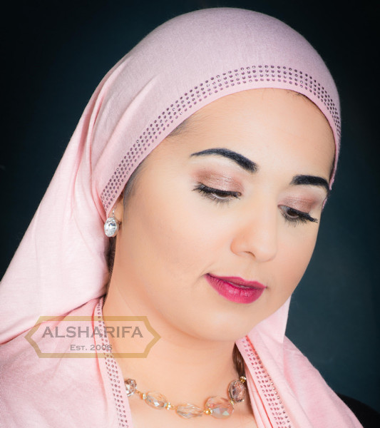 Premium Cotton Jersey Hijab Scarf Muslim Headcover Gold Rhinestones  170X70  cm 