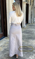 Gray Cotton Twill Skirt