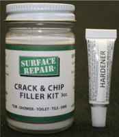 Crack and chip repair kit. Works on bath, tub, shower, basins, toilets, tile, sinks