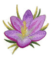 Crocus  Flower Embroidered Iron On Patch